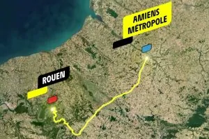 L'affiche de l'étape Amiens-Rouen 